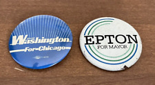 Vintage Harold Washington Epton for Chicago Mayor Election Buttons Pins 1983 Lot picture