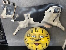 Signed Bonnie Barrett Cow Jumped/Moon Clock Handprinted Boardwalk Originals  picture