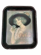 Vintage 1970s COCA-COLA Soda Tray Of 1913 Brim Hat Lady picture