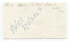 Alice Adams Signed 3x5 Index Card Autographed Signature Writer Author picture