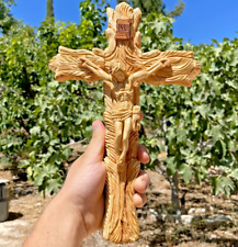 Jesus Crucifix Cross Artist Figure Olive Wood Hand Carved Bethlehem Christian picture