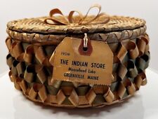 Maine Abenaki Indian Curly Lidded Basket picture