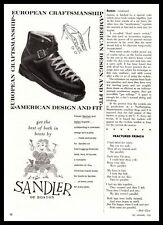 1954 Sandler Of Boston German Italian Ski Boots European Craftsmanship Print Ad picture