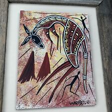 Original Aboriginal Painting Australia Artist Wiradjuri 3D 11x13” Wood Frame picture
