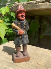 Wood Carved Statue of a Firefighter In Great Condition Gift or Decor picture