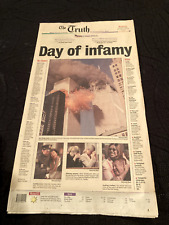Original Elkhart Indiana THE TRUTH Newspaper 9/11 September 12, 2001 INFAMY picture