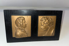 Stiasny Bronze Beethoven Mozart Plaques Mounted on Wood Franz Stiasny c. 1930 picture