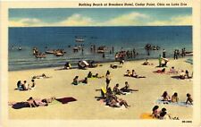 Vintage Postcard- Bathing beach, Lake Erie, Cedar Point, OH Early 1900s picture