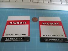x2 VINTAGE NIEHOFF  Sticker / Decal ORIGINAL OLD STOCK picture