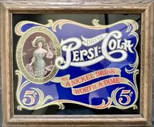 Vintage Pepsi Gibson Girl Framed Picture Drink Cola A Nickel Drink Worth A Dime picture