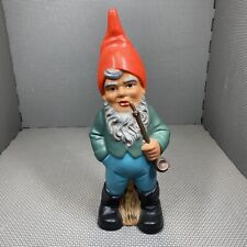 Vintage Heissner West Germany Gnome Statue Smoking Pipe 13 Inch Garden Figure picture
