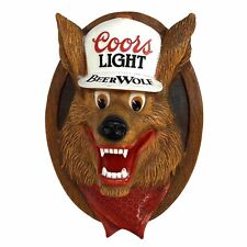 Vintage 1987 COORS Light Beer Wolf 3-D Face Bar Pub Sign Man Cave Decor picture