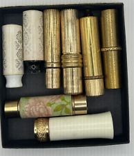 Vintage Metal floral Lipstick Tubes 8 tubes picture
