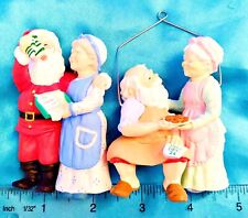 Neat  Set of Two - Santa Claus and Mrs. Claus Love Plastic Christmas Ornaments picture