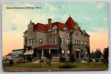 P. B. Moss Residence Billings Montana Bloom Bros 1914 Postcard picture