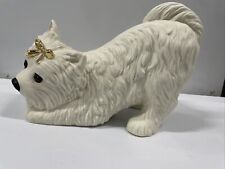 Rare* Danbury Mint Westie White Dog With Gold Bow NIB picture