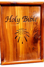 VTG Holy Bible Dove of Peace Catholic Ed. w/ Cedar Case 1991 John Paul II Photo picture