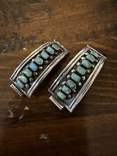 Vintage Old Pawn Sterling Turquoise Native American Zuni Watch Tips picture