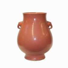 Chinese Elephant Head Accent Pink Glaze Vase Pot ws1138 picture