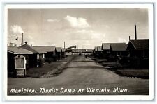 Virginia Minnesota RPPC Photo Postcard Municipal Tourist Camp Exterior View 1939 picture