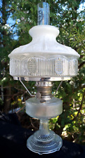 Antique Aladdin 1933 ONLY Crystal Clear Colonial Model 104 Oil Lamp & 501 Shade picture
