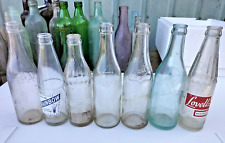 Vintage Bottles 7x Soda Soft Drink Enamel Embossed Aqua Scarce Soda Bottles -AF picture
