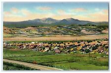 c1940's North Of Santa Fe Railway Mt. Taylor Grants NM Unposted Houses Postcard picture