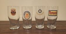 Set of 4 England's 20 oz Beer Glasses New Castle Tetley's Samuel Smith Bass picture