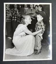 vintage 1947 Jane Frazee w/ little cowboy B&W 8x10 Promo Photo Hollywood Starlet picture