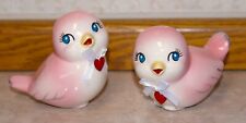 Two Vintage Inspired 2023 Valentine's Day Ceramic Love Birds Figure Retro-Style picture