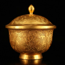 Chinese Rare Tang Dynasty Collection  Old copper gilded  bowl picture