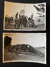 Germans Removing German Border Sign and a Polish? Bunker WW2 Orig. Photos picture