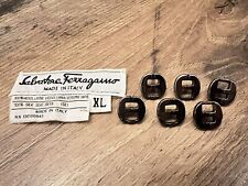 Vintage Salvatore Ferragamo Button • Silver Set Of 6 Buttons With Original Tag picture