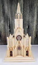 Raylite Church Cathedral Christmas Musical Plastic Silent Night Vintage 13 Inch picture