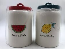 Boston Warehouse Ceramic 7in One in a Melon, Squeeze Day Canister Set CC02B17001 picture