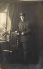 WWI German soldier portrait RPPC ~ American Automatic Photo Hannover Germany picture