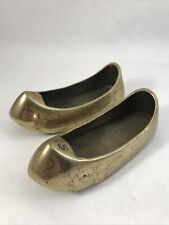 Brass Slippers Engraved Floral Design Shoes Korea 5 In. Decoratives picture