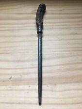 VTG Antique Knife Sharpener Honing Rod Stick W/ Stag Horn & Silver Handle 12.5