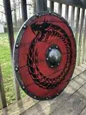 Viking Authentic Shield Medieval Snake Ouroboros Battleworn Shield picture