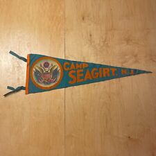 Vintage 1940s Camp Seagirt New Jersey 8x26 Felt Pennant Flag picture