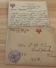 WWI AEF letter Supply Co 109th FA received mail, issued heavy wool cloth FA picture