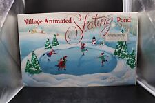Dept 56 Christmas Village Animated Ice Skating Pond in original box WORKS WELL picture