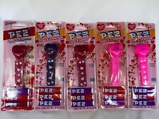VTG PEZ Dispenser Set - Valentine's Day Heart No Feet - Red & Pink #9210 picture