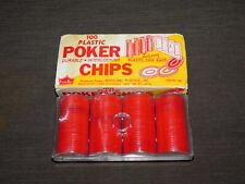 VINTAGE 100 PRINCESS WARE RED PLASTIC POKER CHIPS UNUSED picture