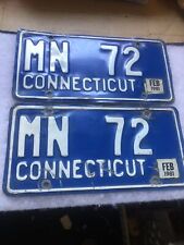 Vintage Connecticut license plates MN 72 Pair picture