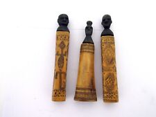 3 antique Carved  Shaman Medicine Containers Timor (DM 18-16) picture