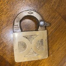 Vintage 1892 Patent Brass Padlock No Key picture