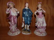 Vintage Lefton China Hand Painted Figurine ~ Man & Woman lot 8in Tall picture