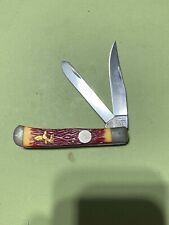 Camillus Two Blade Ole Buck Bone Trapper Folding Knife New York USA Mint Color picture