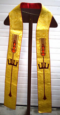 Lightly Used Gold/ Red Stole by Abbott Church Goods. Clean (CU1496) Vestment Co. picture